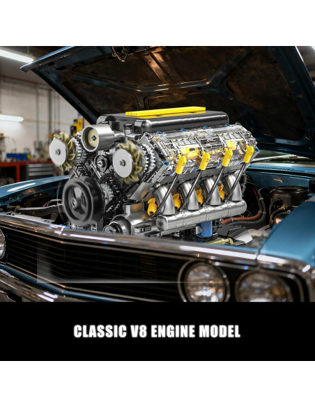 Kit de Construcción Motor V8 BseSparklion 905 Piezas STEM