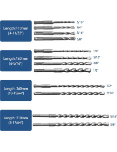 Juego de 17 Piezas Brocas y Cinceles YOSIGHT SDS-Plus 2