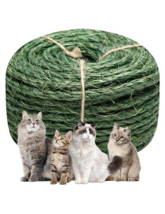 Cuerda de Sisal Verde 6mm x 10m para Rascador de Gato Juomid