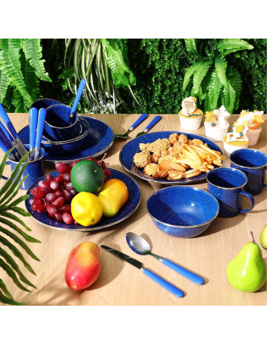 Juego de Utensilios de Camping Nuogo 24 Piezas Azul