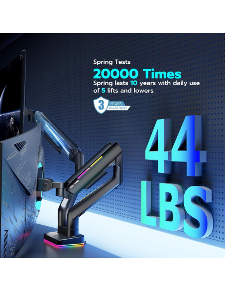 Soporte Doble para Monitor ARES WING 17-35" Negro RGB Ajustable