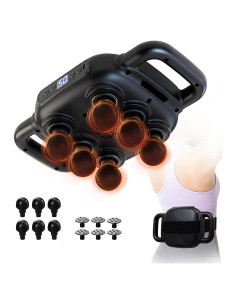 Pistola de Masaje APXPF 6 Cabezas 50 Intensidades Alivio Muscular