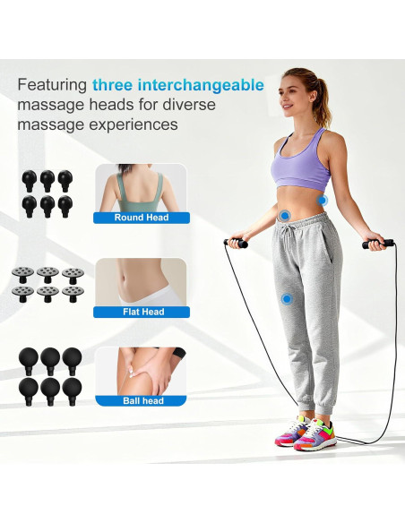 Pistola de Masaje APXPF 6 Cabezas 50 Intensidades Alivio Muscular