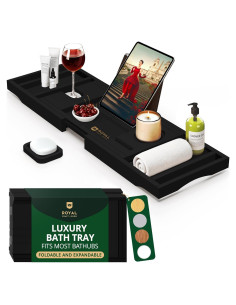 Bandeja de Baño Plegable Royal Craft Wood - Bambú Negro 76 cm