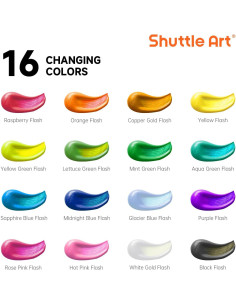 Juego de Pintura Acrílica Camaleónica Shuttle Art 16 Colores 60ml 2