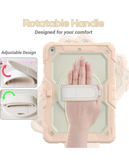 Funda BLOSOMEET Rosa para iPad 10.2" 9na/8va/7ma Gen con Protector