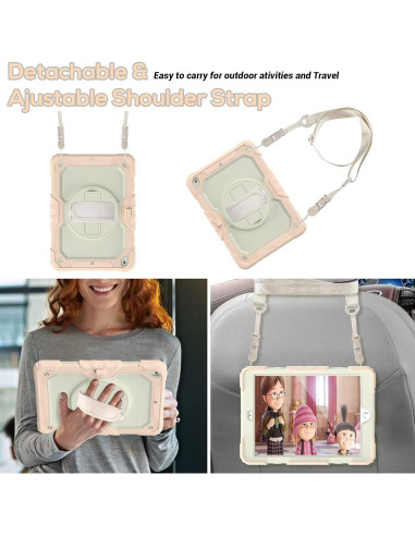 Funda BLOSOMEET Rosa para iPad 10.2" 9na/8va/7ma Gen con Protector