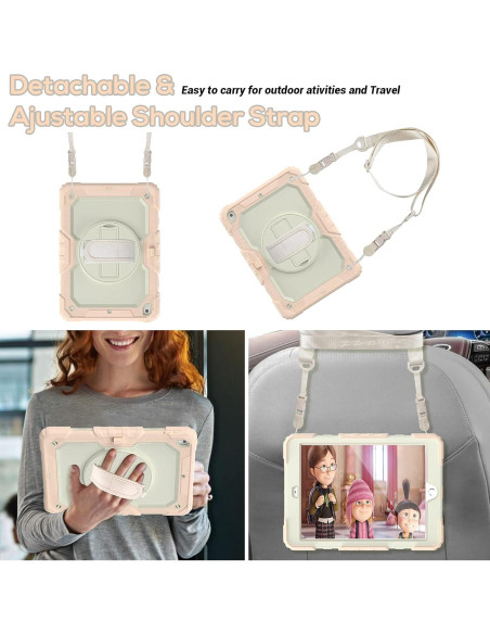 Funda BLOSOMEET Rosa para iPad 10.2" 9na/8va/7ma Gen con Protector