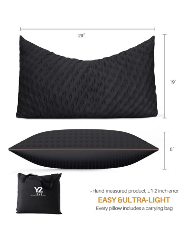 Almohada Enfriadora YZ HOME Queen para Dormir de Lado - Gris