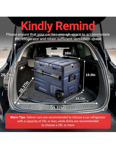 Refrigerador Portátil BODEGA 48L 12V Doble Zona Control APP