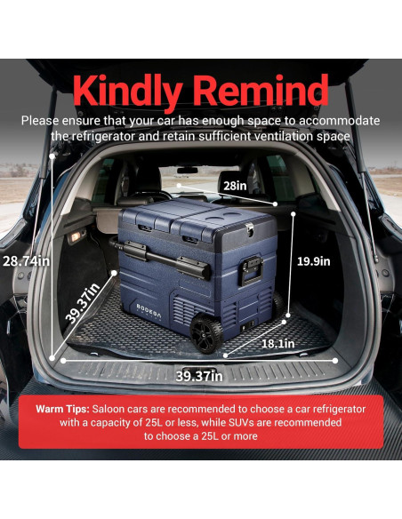 Refrigerador Portátil BODEGA 48L 12V Doble Zona Control APP