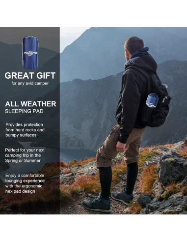Almohadilla Inflable WANNTS para Camping 190.5x63.5cm Azul