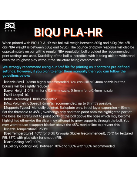 Filamento Flexible BIQU PLA-HR 1.75mm para Impresoras 3D