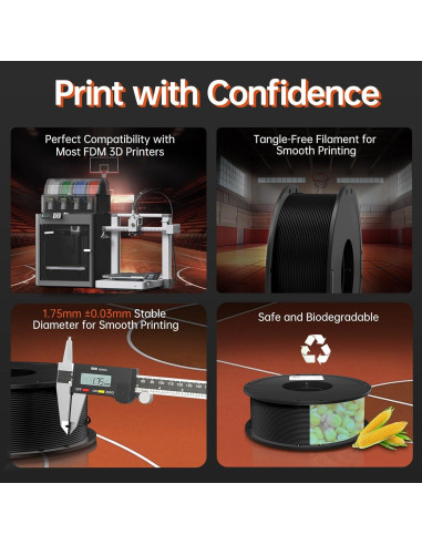 Filamento Flexible BIQU PLA-HR 1.75mm para Impresoras 3D