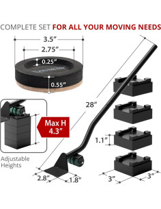 Juego de Deslizadores y Elevador de Muebles X-PROTECTOR 4 PCS 2