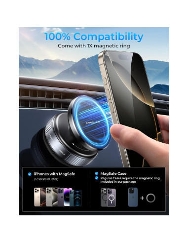 Soporte Magnético Ajustable 360 MRGLAS para Teléfono - Negro