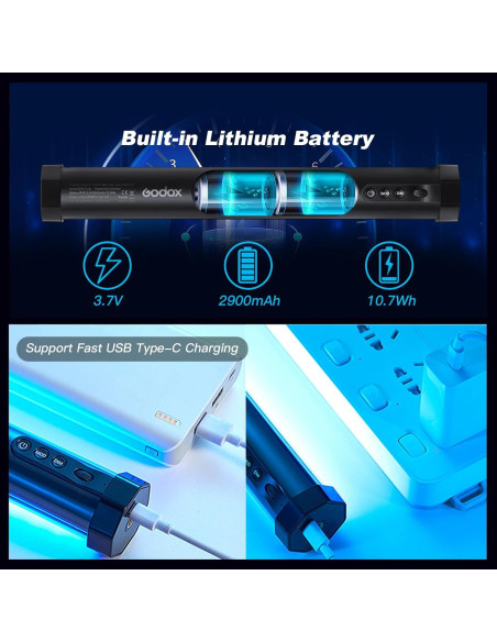 Godox TL30 4Pack Tubos de Luz RGB Portátiles 2700-6500K