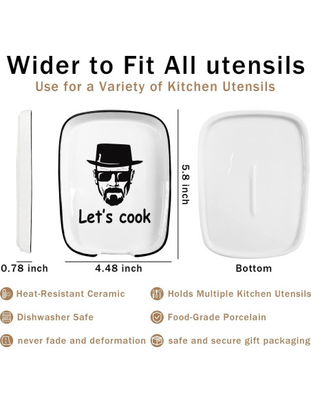 Soporte de Cuchara de Cerámica Hvukeke Vamos a Cocinar 14.73 cm