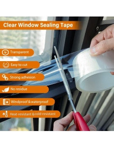 Cinta de Sellado Transparente ZLQHHYL 10.06m para Ventanas 2