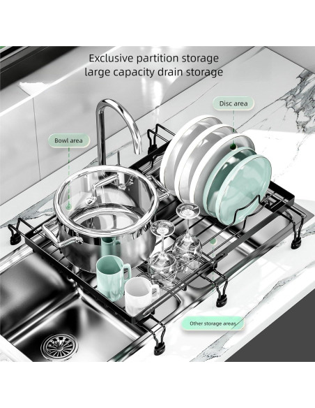 Estante Expandible para Secar Platos BBXTYLY Ajustable 28-48 cm
