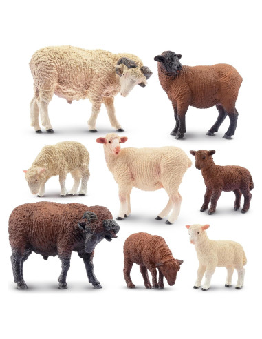Toymany 8PCS Figuras de Ovejas Realistas Juguetes Educativos
