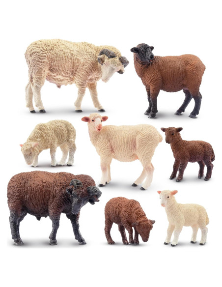 Toymany 8PCS Figuras de Ovejas Realistas Juguetes Educativos