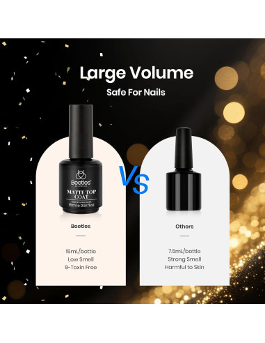 Capa Superior Mate Beetles 15ml para Esmalte de Uñas en Gel