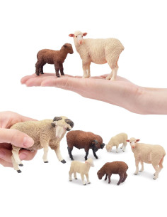 Toymany 8PCS Figuras de Ovejas Realistas Juguetes Educativos 2