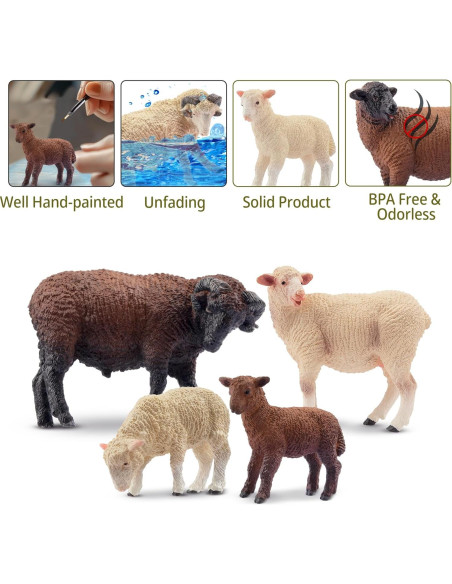 Toymany 8PCS Figuras de Ovejas Realistas Juguetes Educativos