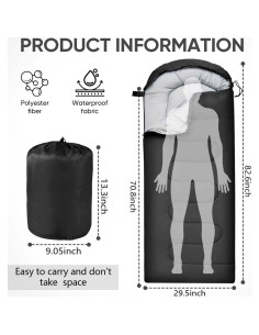 Saco de Dormir OBTANIM Impermeable 4 Estaciones 210x76cm 2