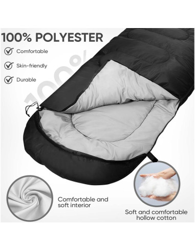 Saco de Dormir OBTANIM Impermeable 4 Estaciones 210x76cm