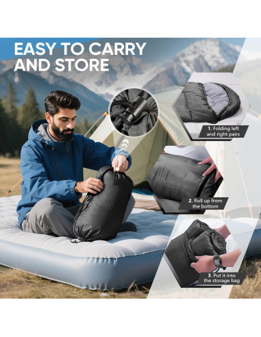 Saco de Dormir OBTANIM Impermeable 4 Estaciones 210x76cm