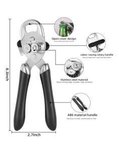 Abrebotellas y Abrelatas Manual Kitver D9-128 Acero Inoxidable 2