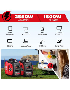 Generador Inversor POXURIO 2550W Gasolina Super Silencioso 2