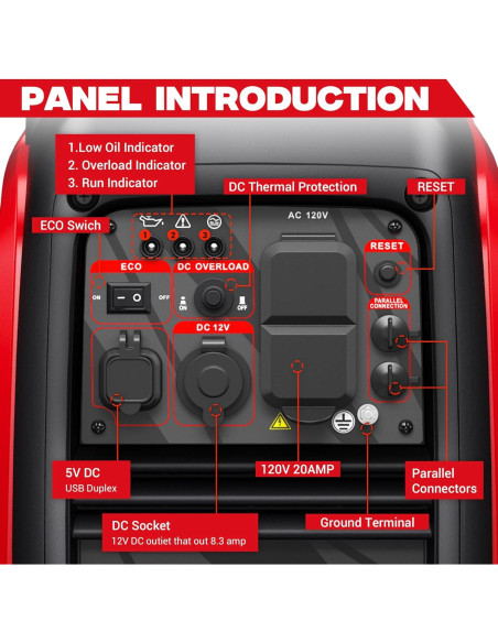 Generador Inversor POXURIO 2550W Gasolina Super Silencioso