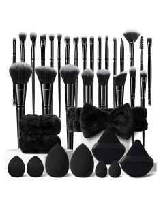 Conjunto de 36 Brochas de Maquillaje Negras HGHDBT Profesional