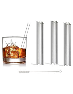 Paquete de 15 Pajitas de Vidrio Reutilizables LIFEHIM 15 cm