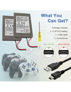 Baterías LIP1359 para Controlador PS3 Sony Dualshock 3 - 2 Piezas 2