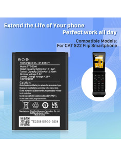 Batería de Reemplazo KOOAQQ BTE-2000 3200mAh para CAT S22 2