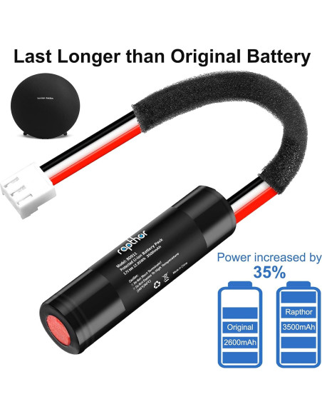 Batería Recargable Rapthor 3500mAh para Altavoz Harman Kardon