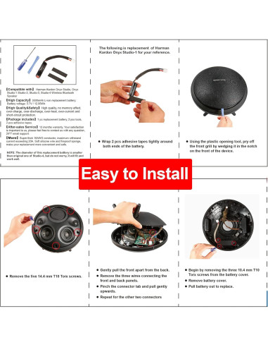 Batería Recargable Rapthor 3500mAh para Altavoz Harman Kardon