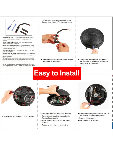 Batería Recargable Rapthor 3500mAh para Altavoz Harman Kardon