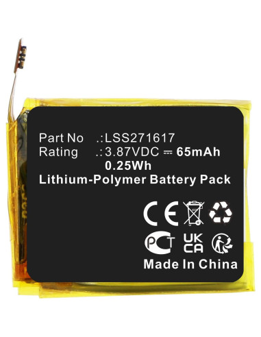Batería de Reemplazo LSS271617 65mAh para Fitbit Charge 5