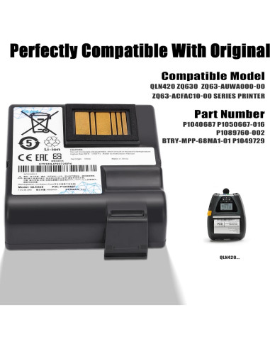 Batería Li-Ion 4900mAh para Zebra QLN420 ZQ630