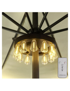 Luces de Paraguas LED ALL FORTUNE con Temporizador y 12 Bombillas