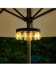Luces de Paraguas LED ALL FORTUNE con Temporizador y 12 Bombillas 2