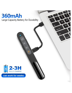 Clicker de Presentación Inalámbrico Norwii N76 Recargable 100m 2