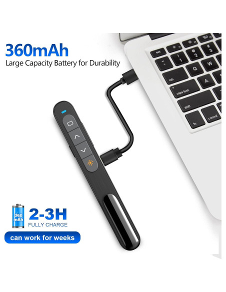 Clicker de Presentación Inalámbrico Norwii N76 Recargable 100m