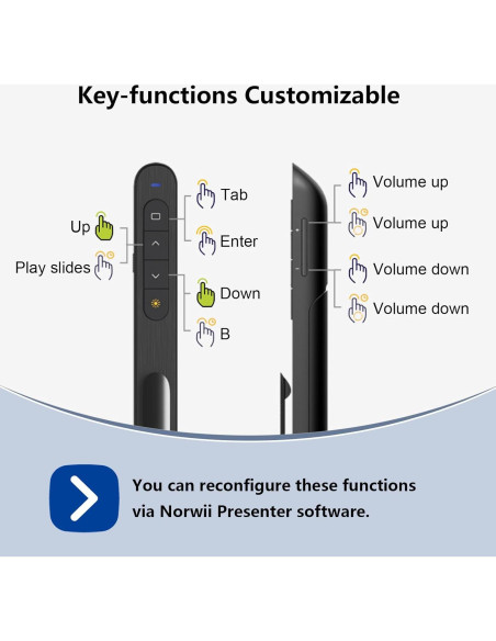 Clicker de Presentación Inalámbrico Norwii N76 Recargable 100m