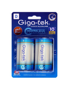 Batería Alcalina Industrial Giga-tek D (LR20) - Paquete de 2